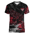 Essendon Bombers Women V-Neck T-Shirt Urban Graffiti Street Art - Bold Abstract Spray Paint