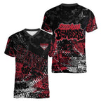 Essendon Bombers Women V-Neck T-Shirt Urban Graffiti Street Art - Bold Abstract Spray Paint