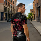 Essendon Bombers Zipper Polo Shirt Urban Graffiti Street Art - Bold Abstract Spray Paint