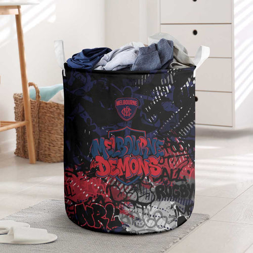 Melbourne Demons Laundry Basket Urban Graffiti Street Art - Bold Abstract Spray Paint