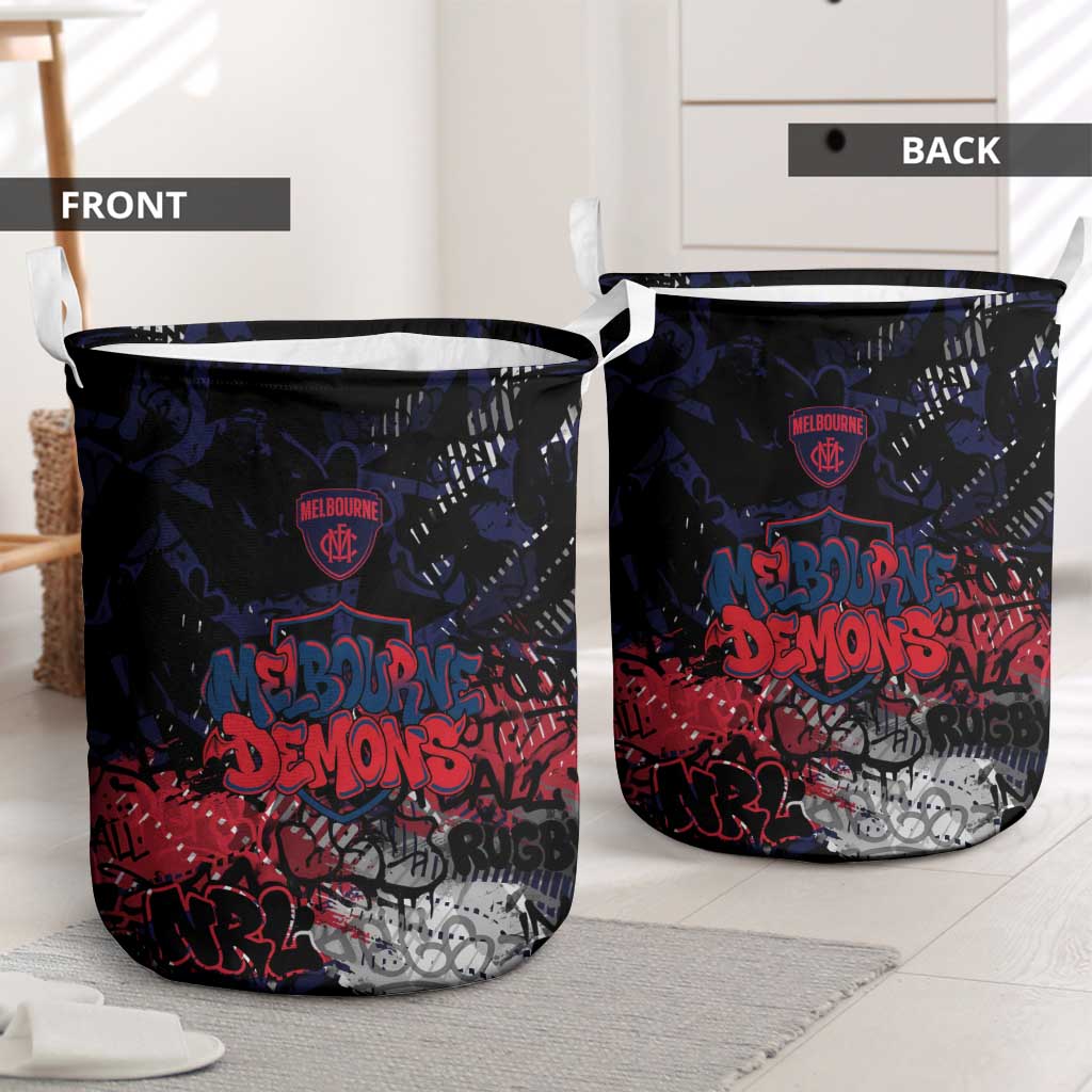 Melbourne Demons Laundry Basket Urban Graffiti Street Art - Bold Abstract Spray Paint