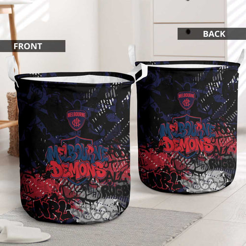 Melbourne Demons Laundry Basket Urban Graffiti Street Art - Bold Abstract Spray Paint