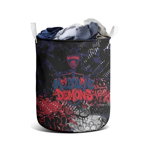Melbourne Demons Laundry Basket Urban Graffiti Street Art - Bold Abstract Spray Paint