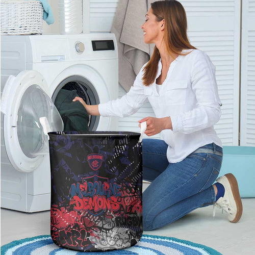 Melbourne Demons Laundry Basket Urban Graffiti Street Art - Bold Abstract Spray Paint
