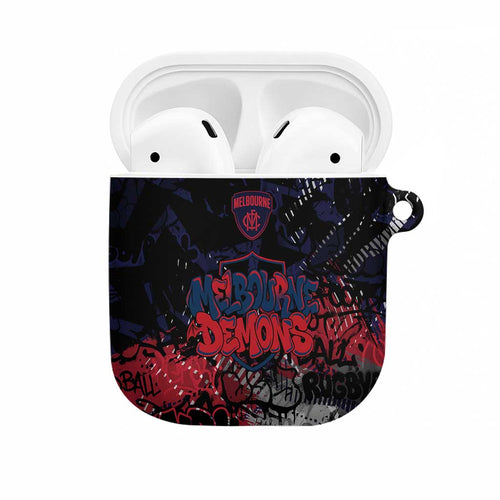 Melbourne Demons AirPods Case Urban Graffiti Street Art - Bold Abstract Spray Paint
