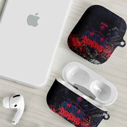 Melbourne Demons AirPods Case Urban Graffiti Street Art - Bold Abstract Spray Paint
