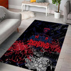 Melbourne Demons Area Rug Urban Graffiti Street Art - Bold Abstract Spray Paint