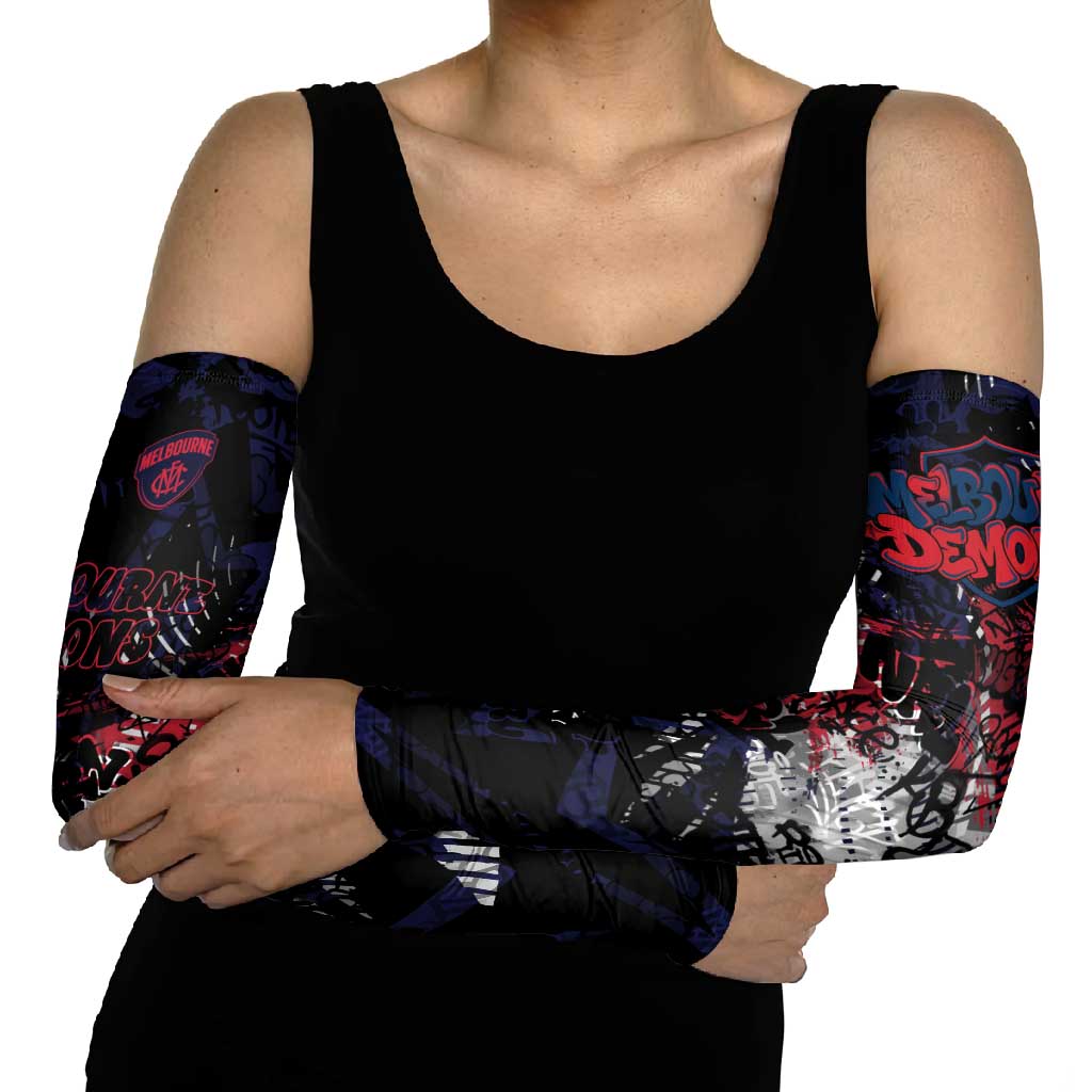 Melbourne Demons Arm Sleeves Urban Graffiti Street Art - Bold Abstract Spray Paint