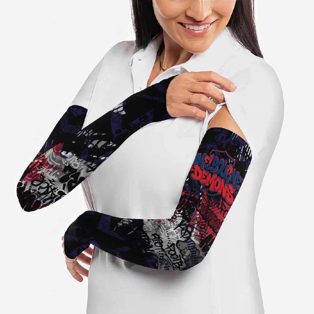 Melbourne Demons Arm Sleeves Urban Graffiti Street Art - Bold Abstract Spray Paint