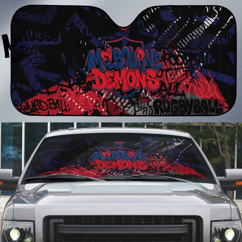 Melbourne Demons Auto Sun Shade Urban Graffiti Street Art - Bold Abstract Spray Paint