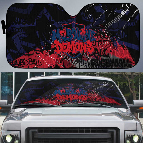 Melbourne Demons Auto Sun Shade Urban Graffiti Street Art - Bold Abstract Spray Paint