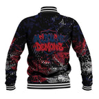 Melbourne Demons Baseball Jacket Urban Graffiti Street Art - Bold Abstract Spray Paint