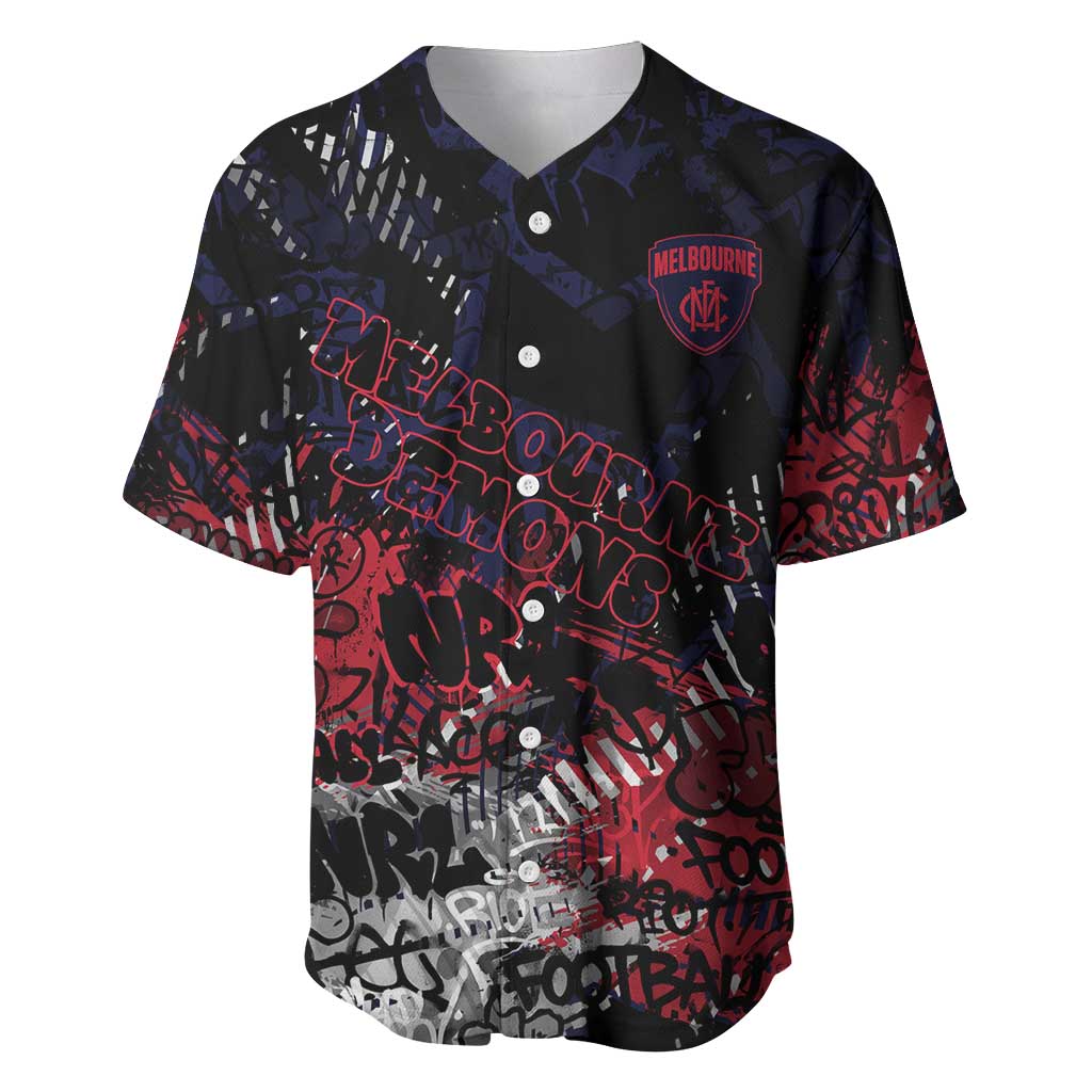 Melbourne Demons Baseball Jersey Urban Graffiti Street Art - Bold Abstract Spray Paint