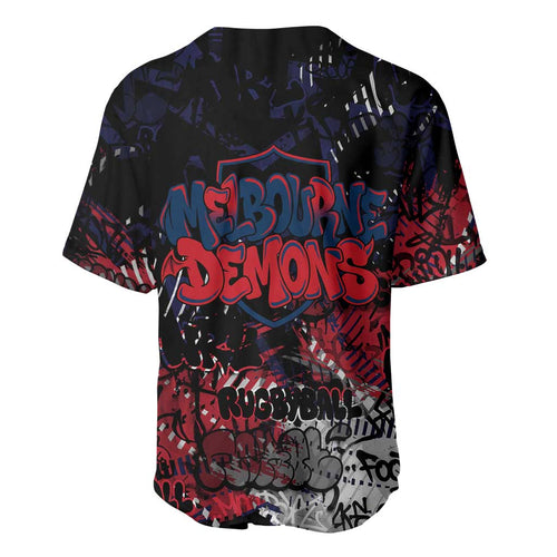 Melbourne Demons Baseball Jersey Urban Graffiti Street Art - Bold Abstract Spray Paint