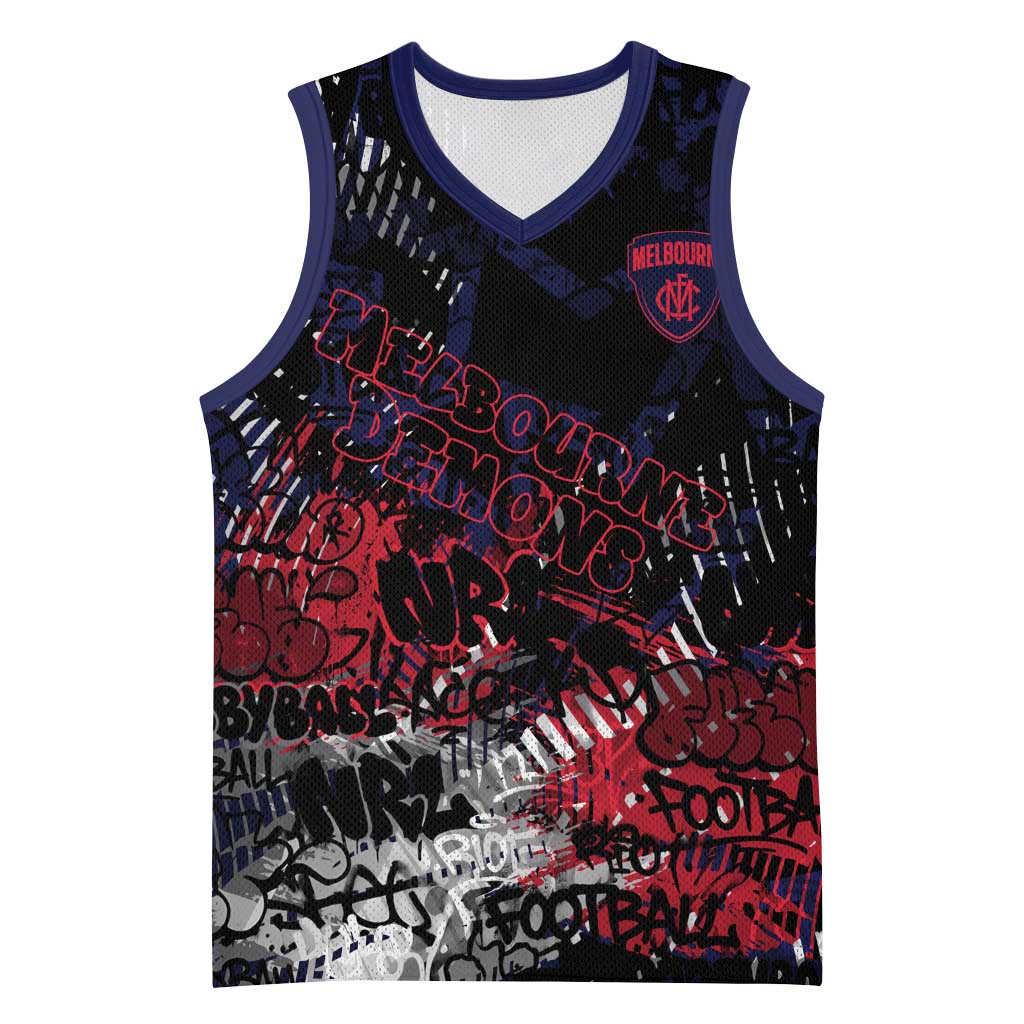 Melbourne Demons Basketball Jersey Urban Graffiti Street Art - Bold Abstract Spray Paint