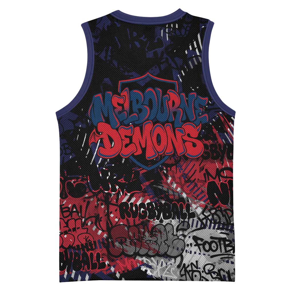 Melbourne Demons Basketball Jersey Urban Graffiti Street Art - Bold Abstract Spray Paint