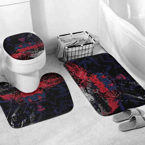 Melbourne Demons Bathroom Set Urban Graffiti Street Art - Bold Abstract Spray Paint