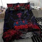Melbourne Demons Bedding Set Urban Graffiti Street Art - Bold Abstract Spray Paint