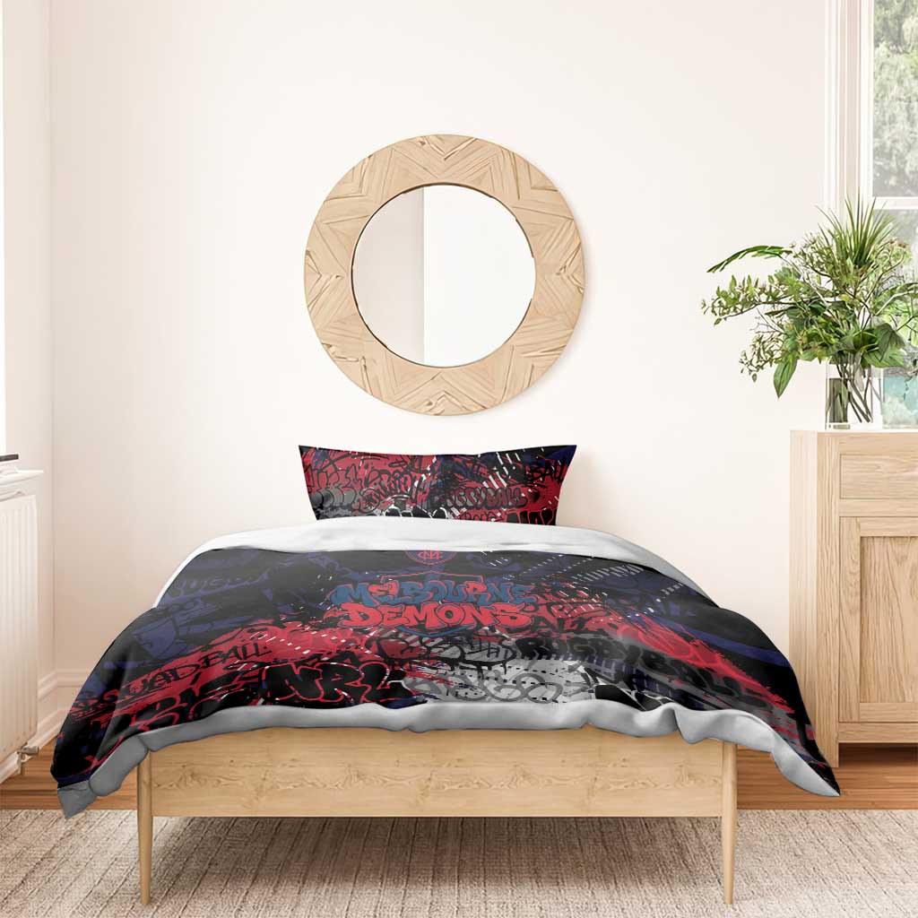 Melbourne Demons Bedding Set Urban Graffiti Street Art - Bold Abstract Spray Paint