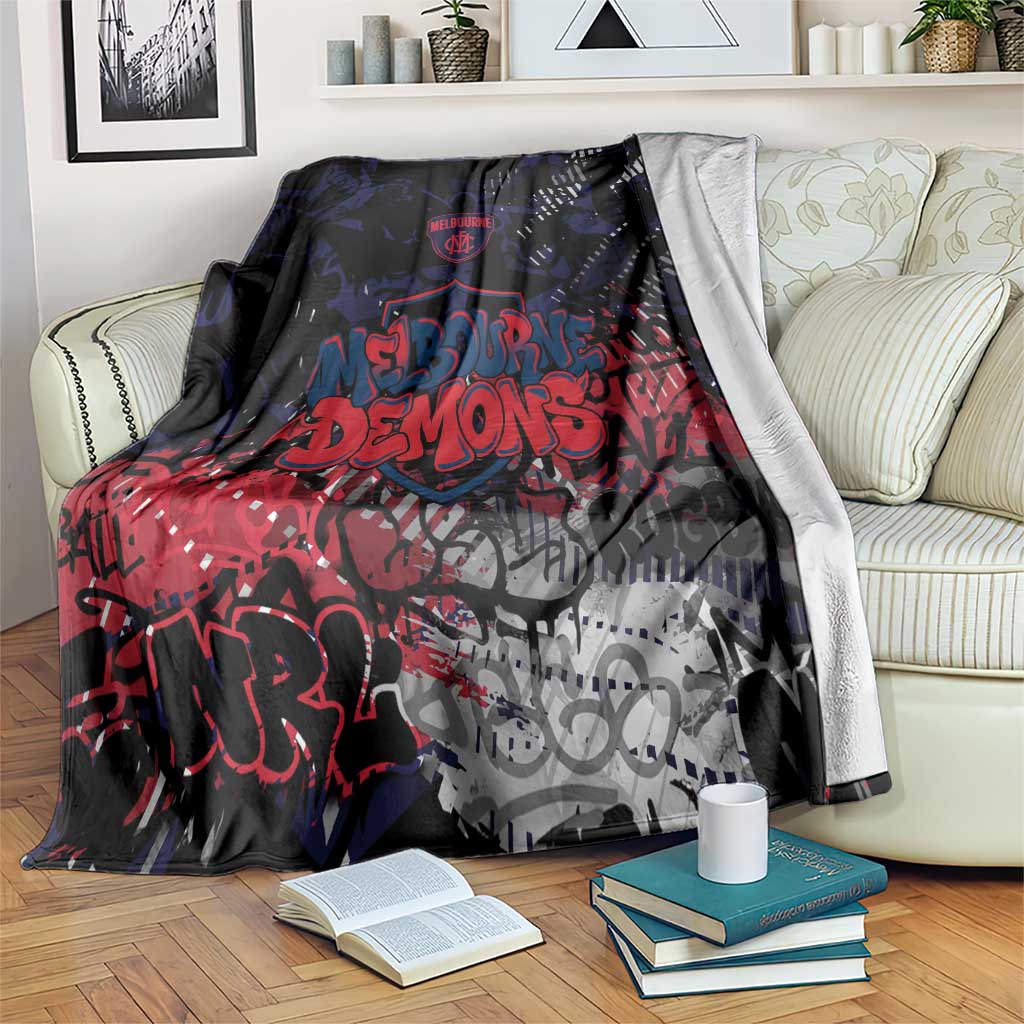 Melbourne Demons Blanket Urban Graffiti Street Art - Bold Abstract Spray Paint