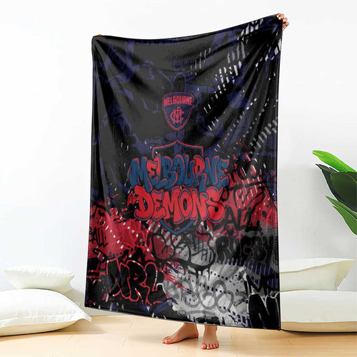 Melbourne Demons Blanket Urban Graffiti Street Art - Bold Abstract Spray Paint