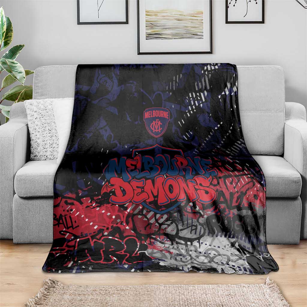 Melbourne Demons Blanket Urban Graffiti Street Art - Bold Abstract Spray Paint