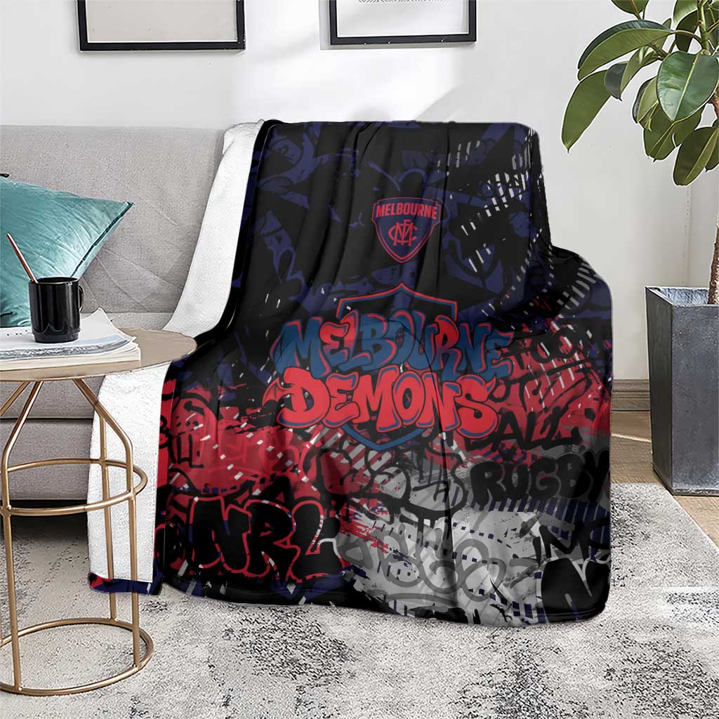 Melbourne Demons Blanket Urban Graffiti Street Art - Bold Abstract Spray Paint