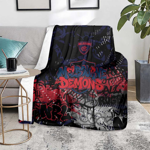Melbourne Demons Blanket Urban Graffiti Street Art - Bold Abstract Spray Paint
