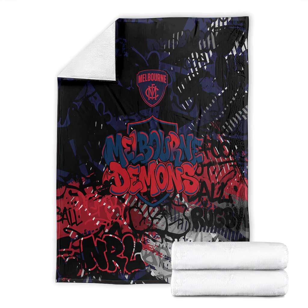 Melbourne Demons Blanket Urban Graffiti Street Art - Bold Abstract Spray Paint