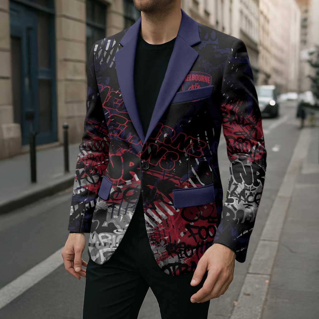 Melbourne Demons Blazer Urban Graffiti Street Art - Bold Abstract Spray Paint