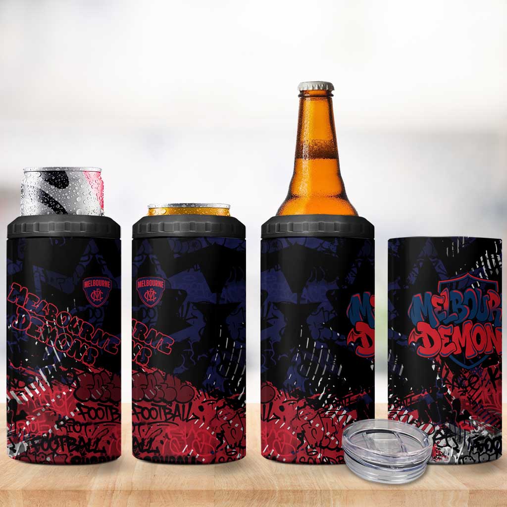 Melbourne Demons 4 in 1 Can Cooler Tumbler Urban Graffiti Street Art - Bold Abstract Spray Paint