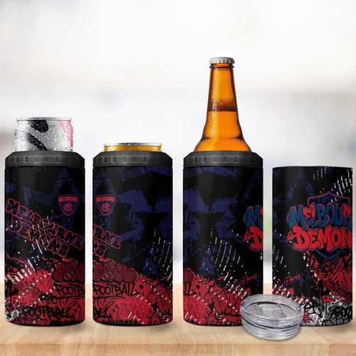 Melbourne Demons 4 in 1 Can Cooler Tumbler Urban Graffiti Street Art - Bold Abstract Spray Paint