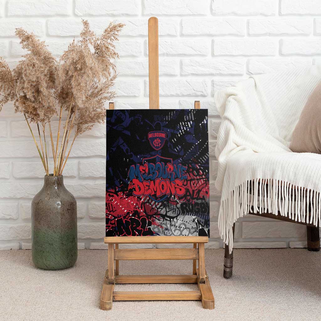 Melbourne Demons Canvas Wall Art Urban Graffiti Street Art - Bold Abstract Spray Paint