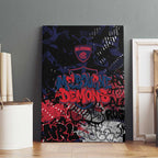 Melbourne Demons Canvas Wall Art Urban Graffiti Street Art - Bold Abstract Spray Paint
