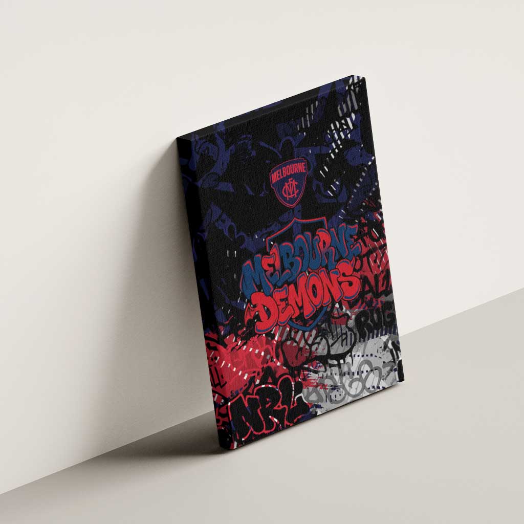 Melbourne Demons Canvas Wall Art Urban Graffiti Street Art - Bold Abstract Spray Paint