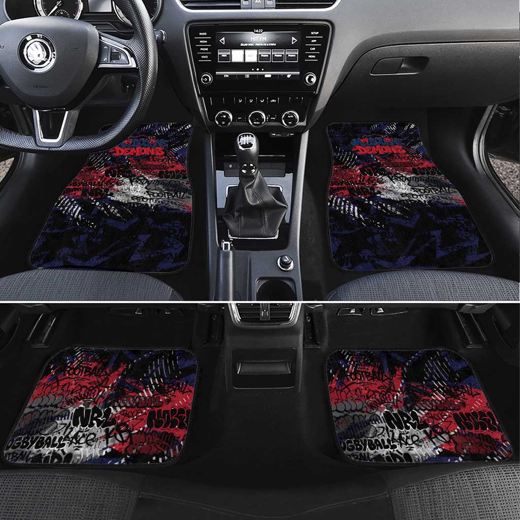 Melbourne Demons Car Mats Urban Graffiti Street Art - Bold Abstract Spray Paint