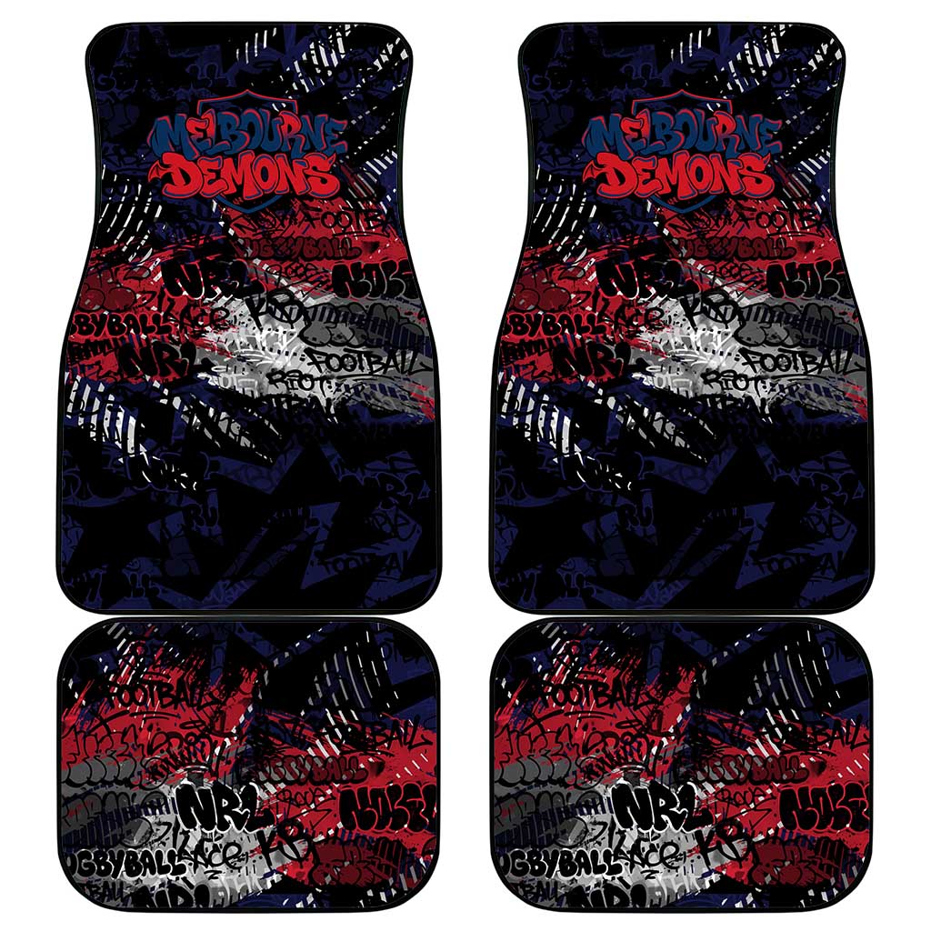 Melbourne Demons Car Mats Urban Graffiti Street Art - Bold Abstract Spray Paint
