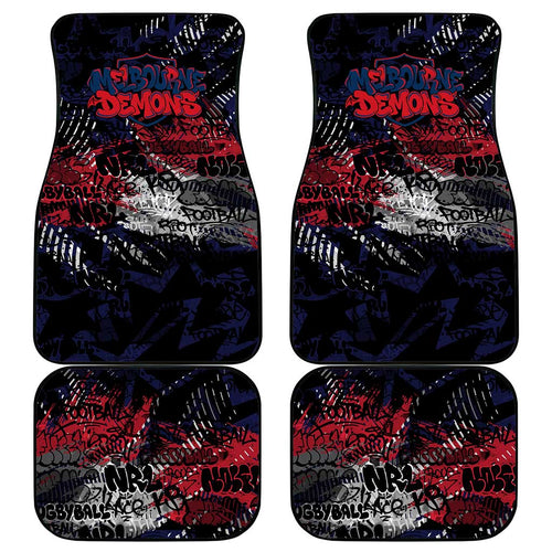 Melbourne Demons Car Mats Urban Graffiti Street Art - Bold Abstract Spray Paint