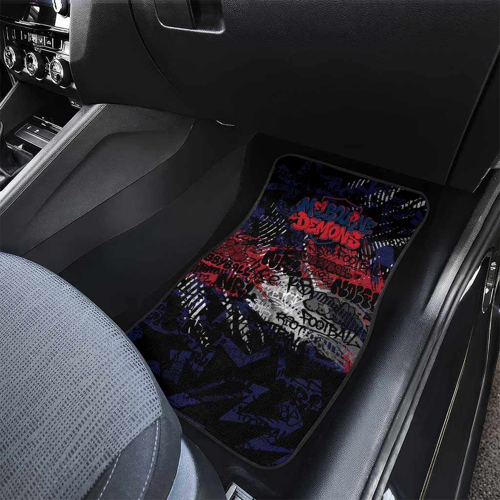 Melbourne Demons Car Mats Urban Graffiti Street Art - Bold Abstract Spray Paint