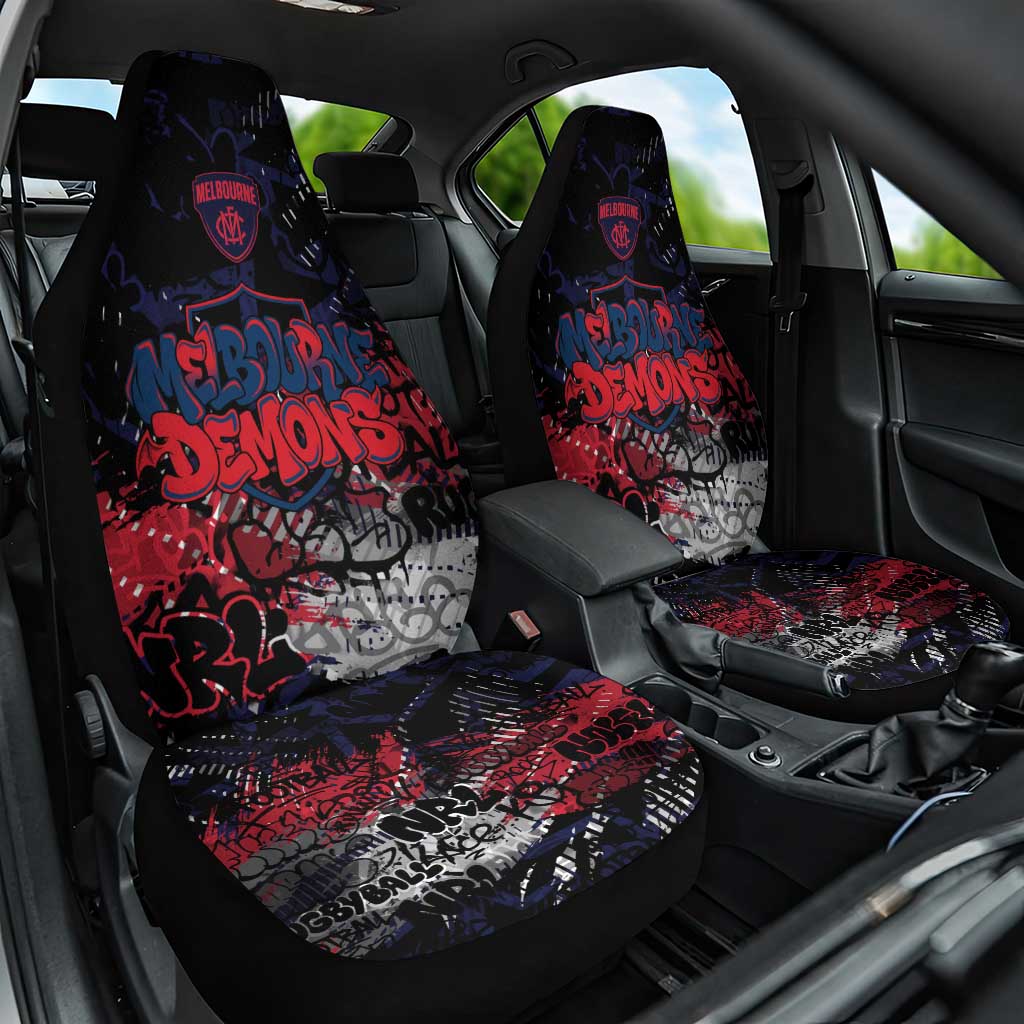 Melbourne Demons Car Seat Cover Urban Graffiti Street Art - Bold Abstract Spray Paint