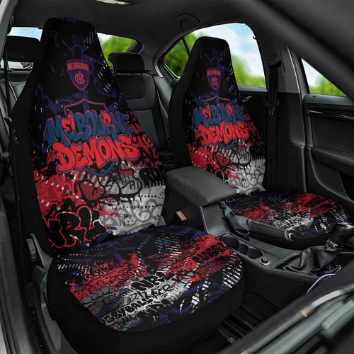 Melbourne Demons Car Seat Cover Urban Graffiti Street Art - Bold Abstract Spray Paint