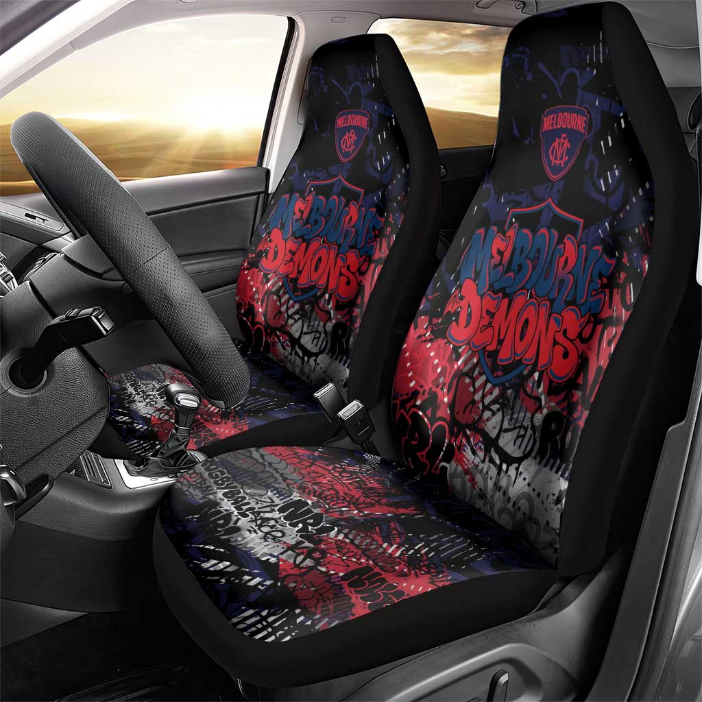 Melbourne Demons Car Seat Cover Urban Graffiti Street Art - Bold Abstract Spray Paint