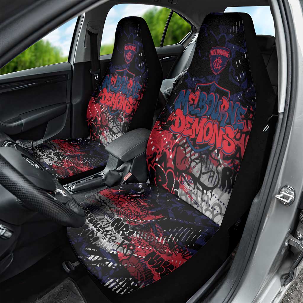 Melbourne Demons Car Seat Cover Urban Graffiti Street Art - Bold Abstract Spray Paint
