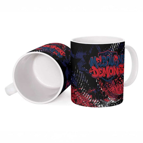 Melbourne Demons Ceramic Mug Urban Graffiti Street Art - Bold Abstract Spray Paint
