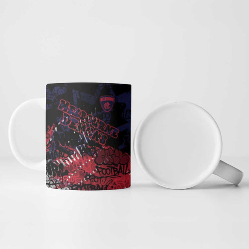 Melbourne Demons Ceramic Mug Urban Graffiti Street Art - Bold Abstract Spray Paint