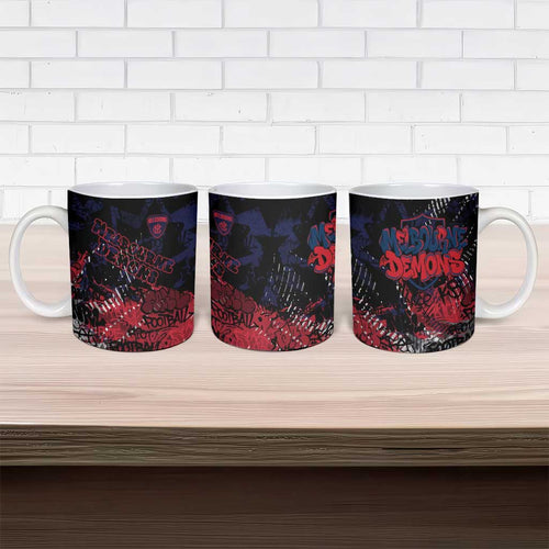 Melbourne Demons Ceramic Mug Urban Graffiti Street Art - Bold Abstract Spray Paint
