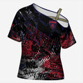 Melbourne Demons Cross Shoulder Shirt Urban Graffiti Street Art - Bold Abstract Spray Paint