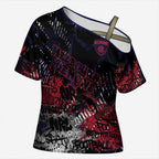 Melbourne Demons Cross Shoulder Shirt Urban Graffiti Street Art - Bold Abstract Spray Paint
