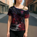 Melbourne Demons Cross Shoulder Shirt Urban Graffiti Street Art - Bold Abstract Spray Paint