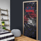 Melbourne Demons Door Cover Urban Graffiti Street Art - Bold Abstract Spray Paint